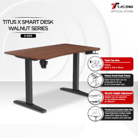 โต๊ะปรับระดับ TTRACING TITUS X SMART DESK 1.2M สี WALNUT_1